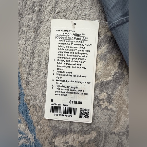 Lululemon Align Ribbed High-Rise Pant 28" Belgian Blue (NWT) - Picture 9 of 10